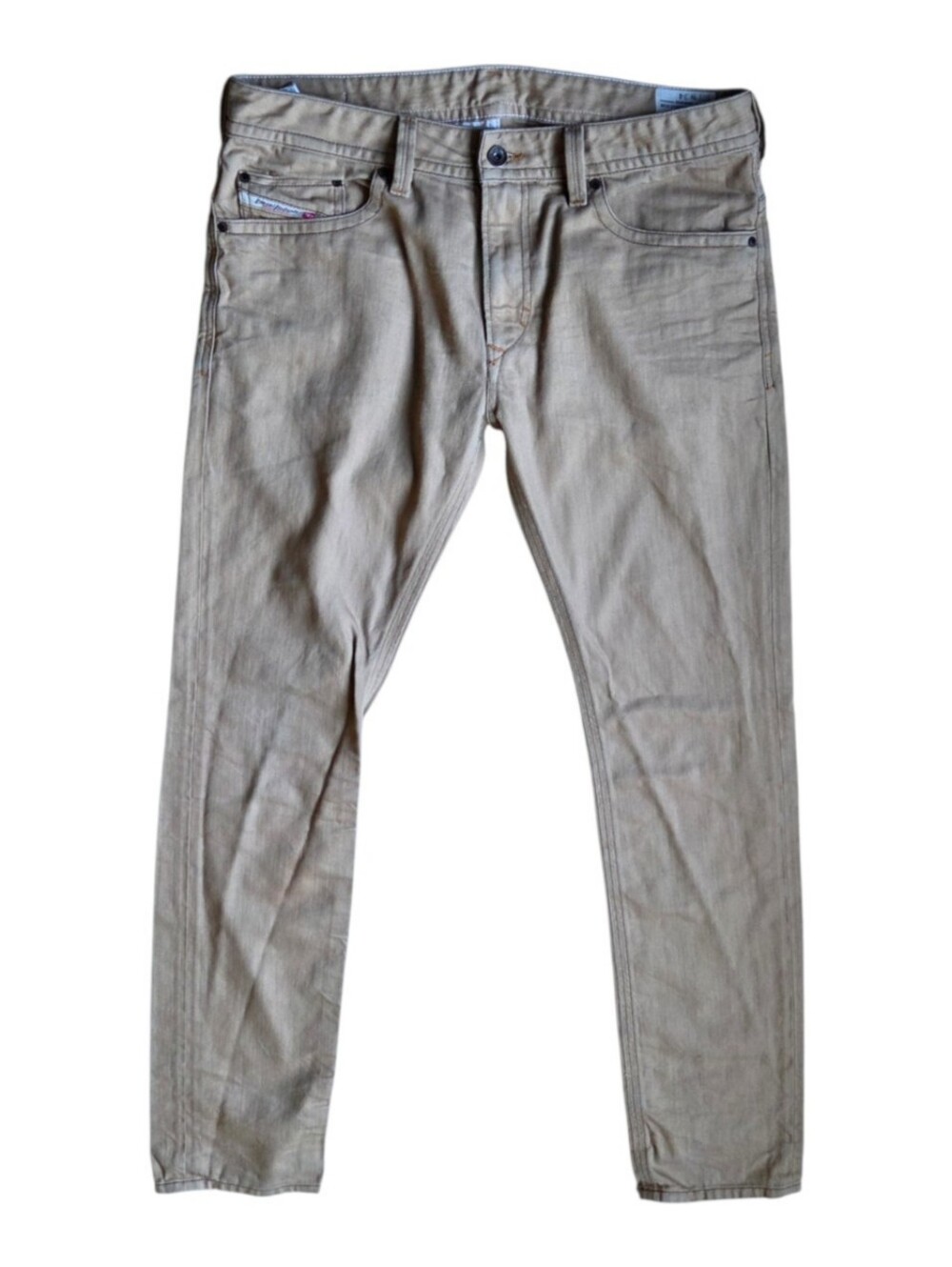 Diesel Thavar Slim Skinny Jeans Mens Beige Khaki Denim 34x33